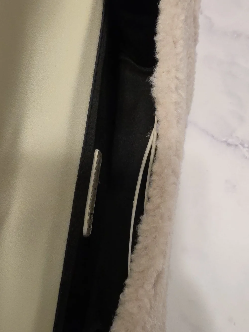 Moda Luxe Plush Shearling Shoulder Bag in Cream